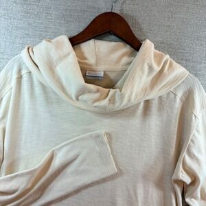 Columbia Womens Cowl Neck Long Sleeve Tunic Top Cream AL1695 Med